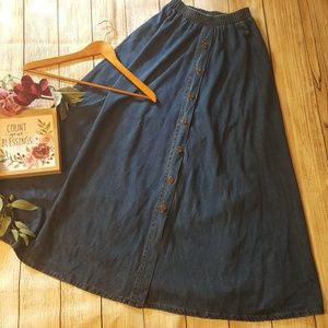 White Stag Denim Jean Skirt Long Modest A-Line